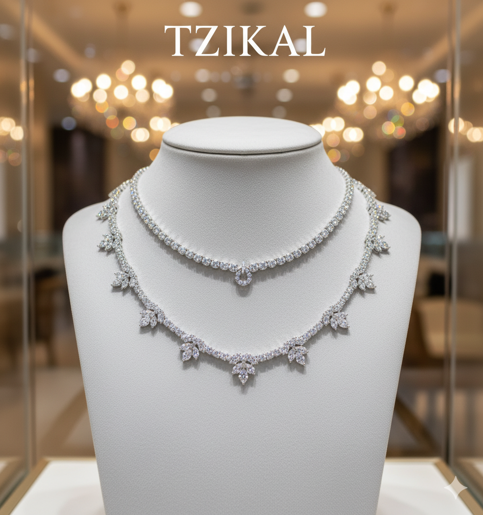 Collar de cadena de diamantes tenis para mujer