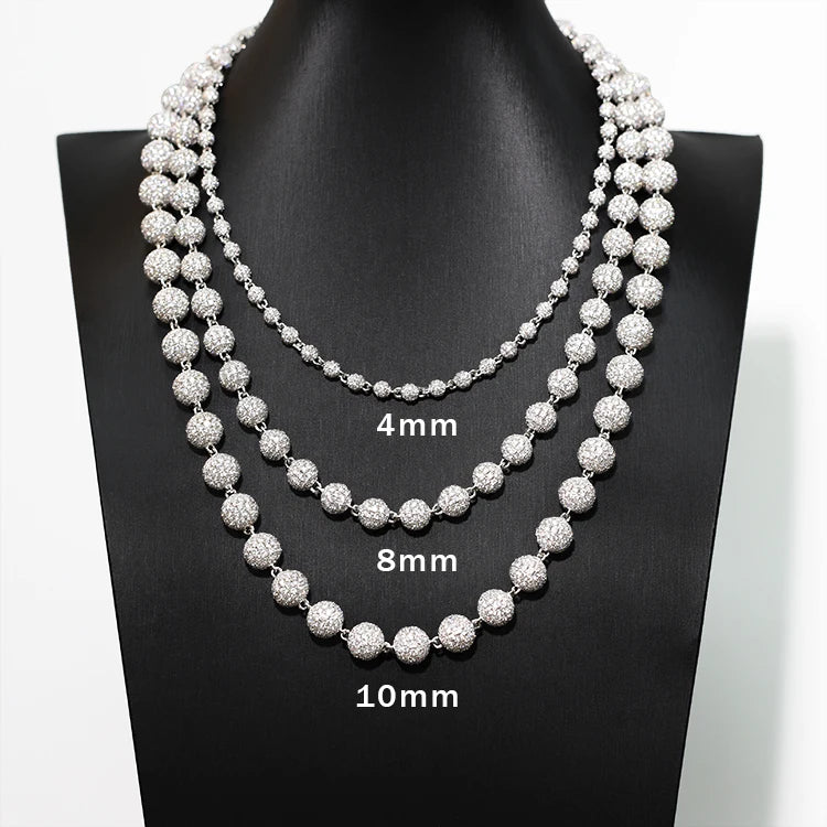 Collar de plata maciza 925 de 4 mm, 8 mm y 10 mm de ancho con moissanita