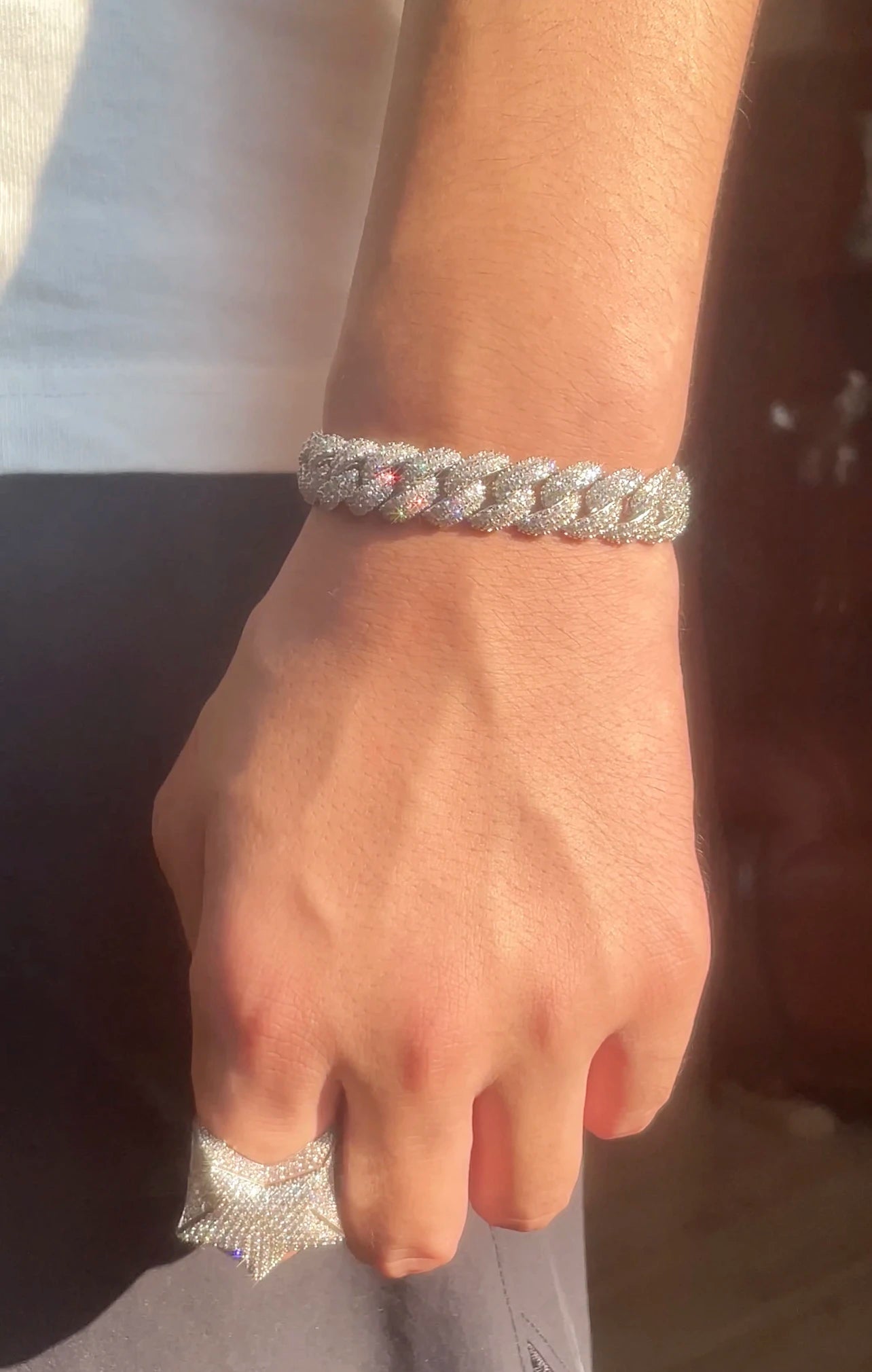 Pulsera cubana de moissanita vvs