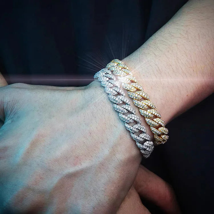 Pulsera cubana de moissanita vvs