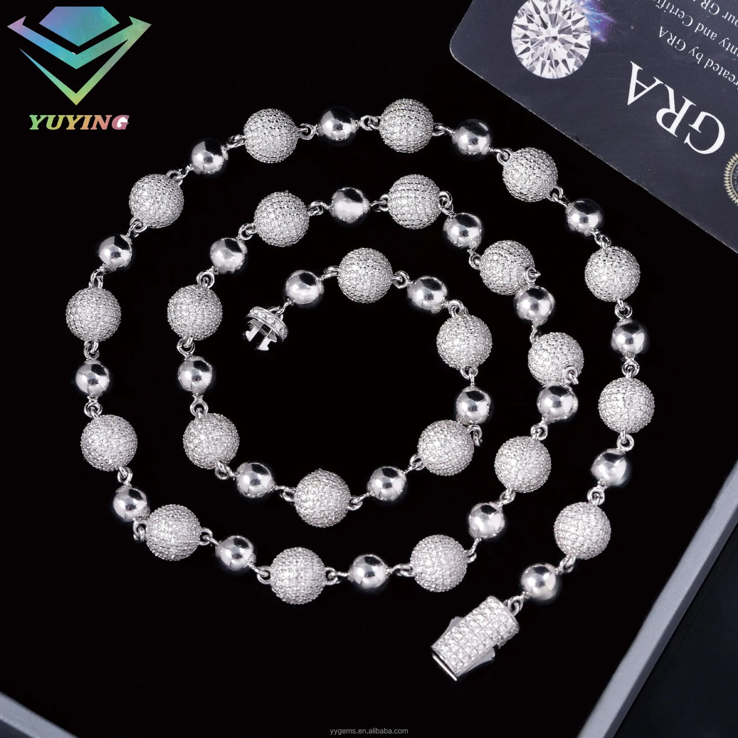 Collar de plata maciza 925 de 4 mm, 8 mm y 10 mm de ancho con moissanita