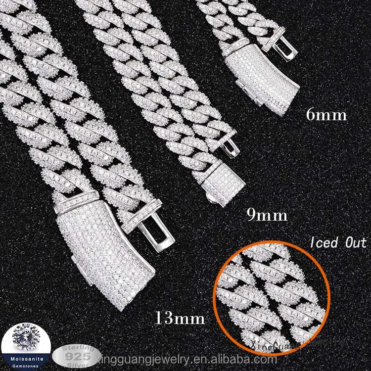 Pulsera cubana de moissanita vvs