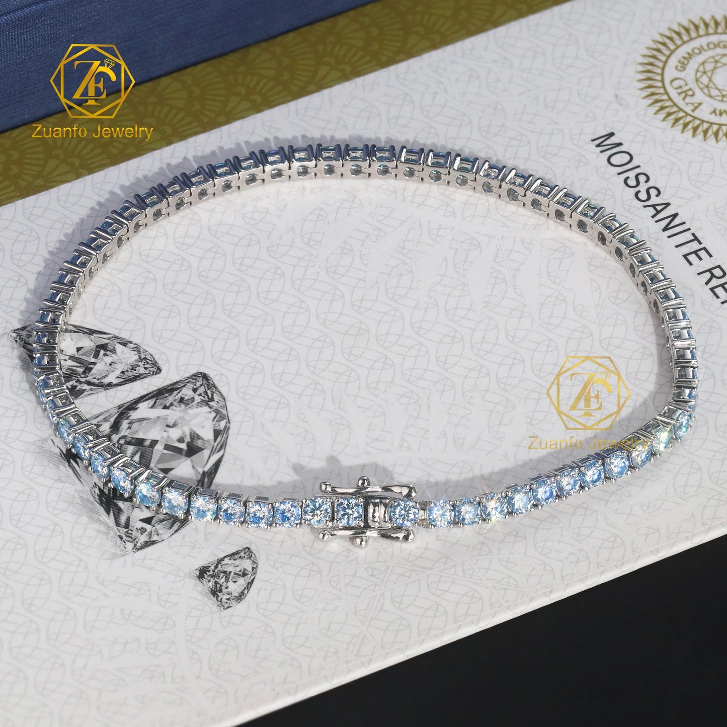 Pulsera tenis de moissanita personalizada