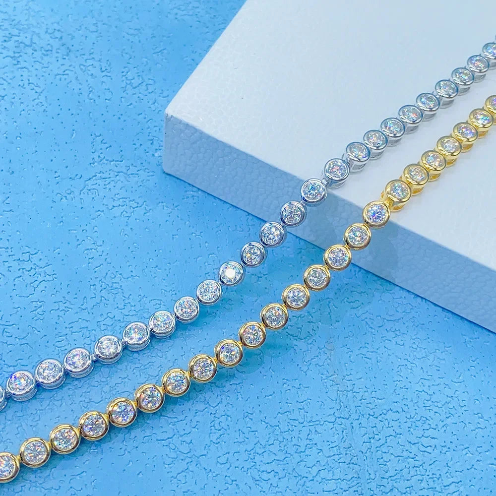 Cadena burbuja de moissanita 0.1ct de 3mm
