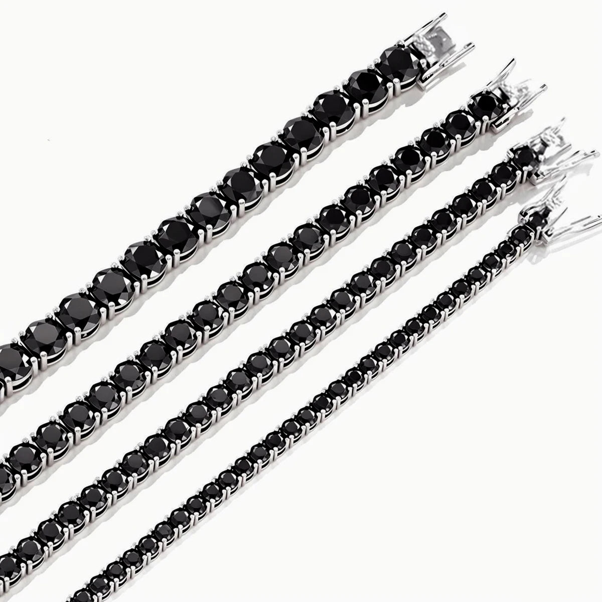  Pulsera de tenis de moissanita negra
