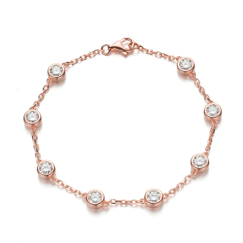 Pulsera tenis de moissanita diseño burbuja