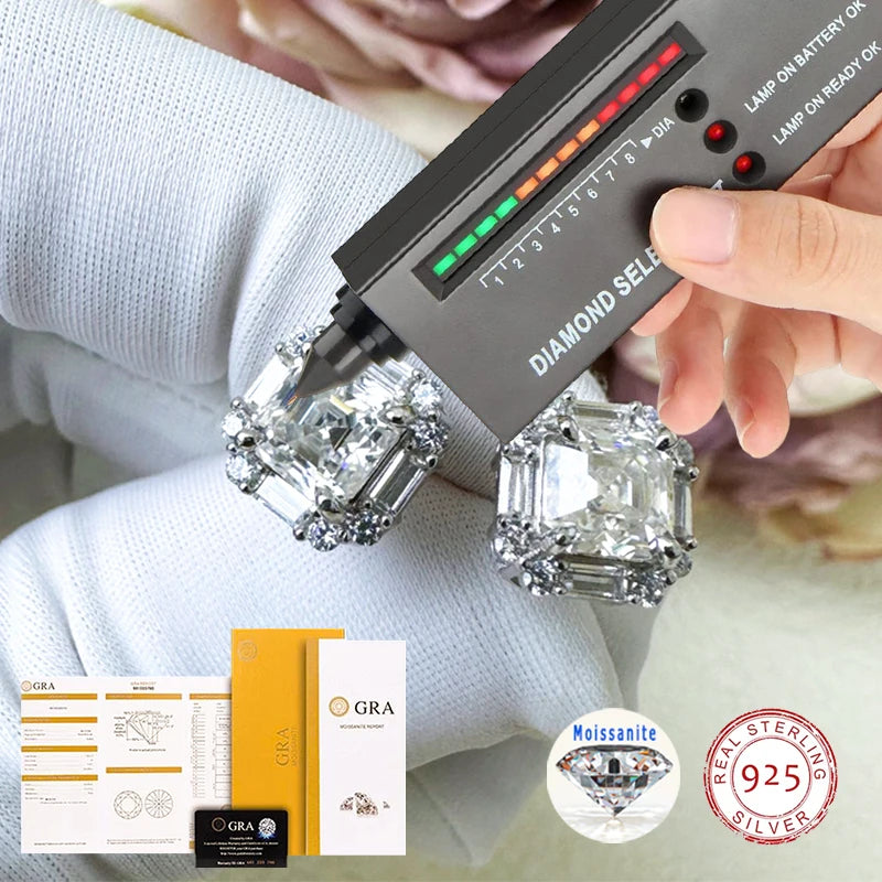 Juego de aretes Unisex de moissanita de 2 quilates