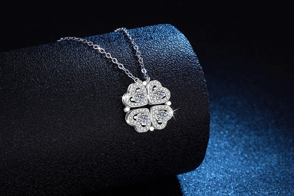 Cadena de clavícula de moissanita y paltino