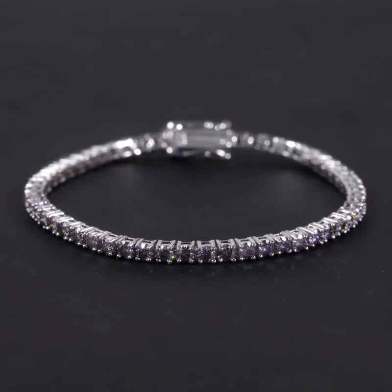 Pulsera de tenis de moissanita gris