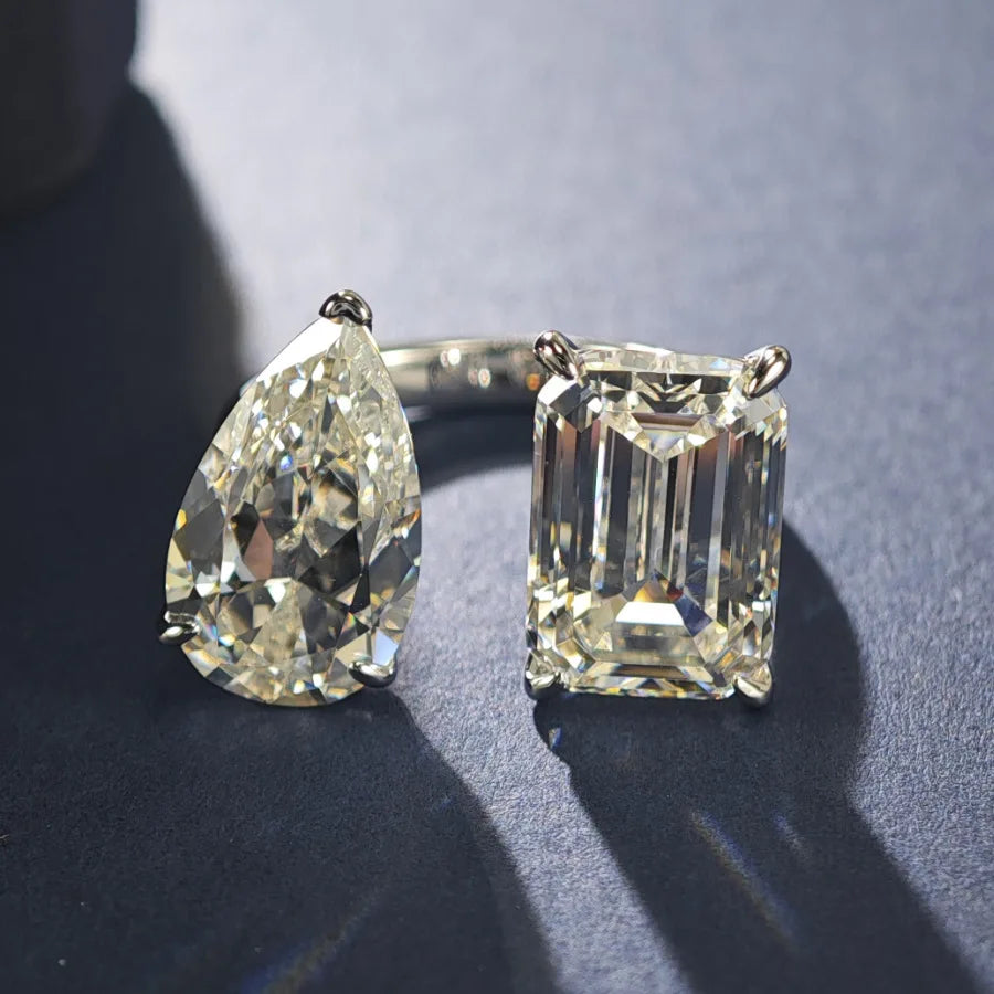 Anillo de platino PT950 de moissanita de 12 quilates