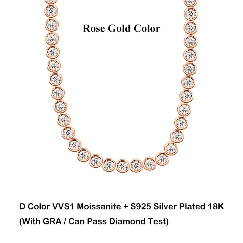 Cadena tenis burbuja de moissanita 0.1ct de 3mm