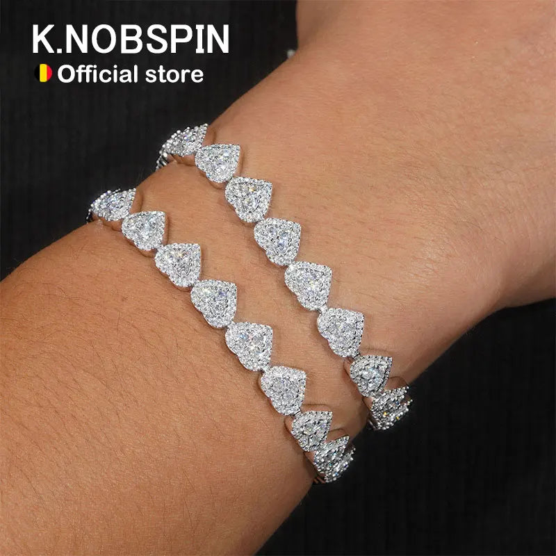 Cadena de moissanita diseño de corazón brillante