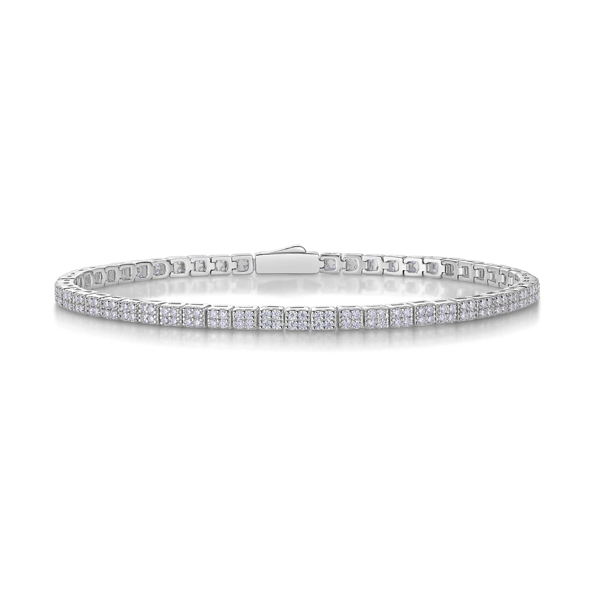 Pulsera tenis cuadrada de moissanita