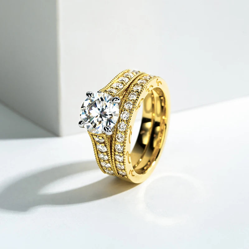 Anillo de compromiso moissanita de 2 quilates