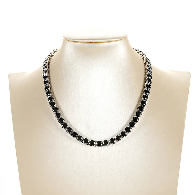 Collar tennis de moissanita negra de 3 - 6.5 mm