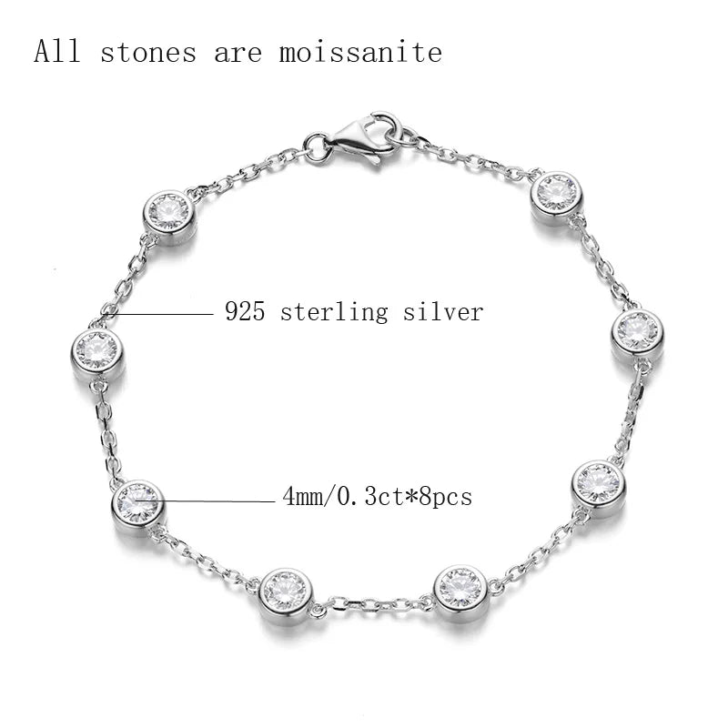 Pulsera tenis de moissanita diseño burbuja