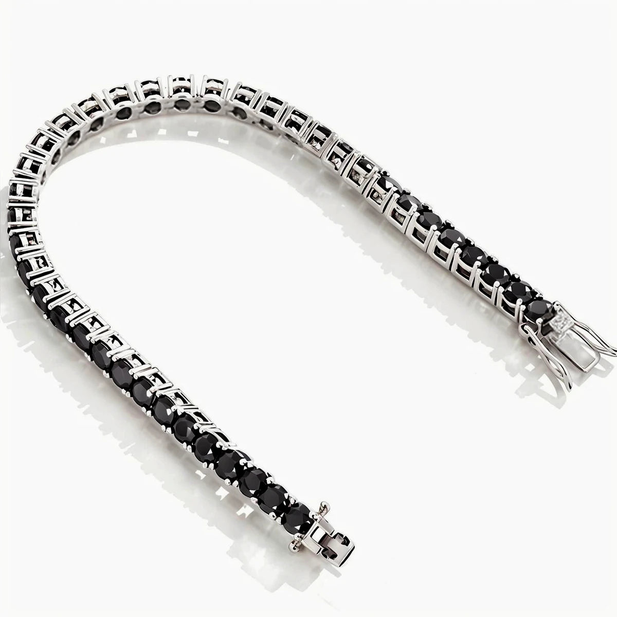  Pulsera de tenis de moissanita negra