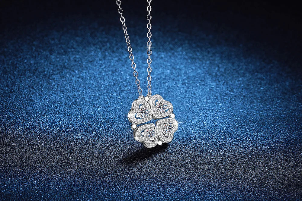 Cadena de clavícula de moissanita y paltino