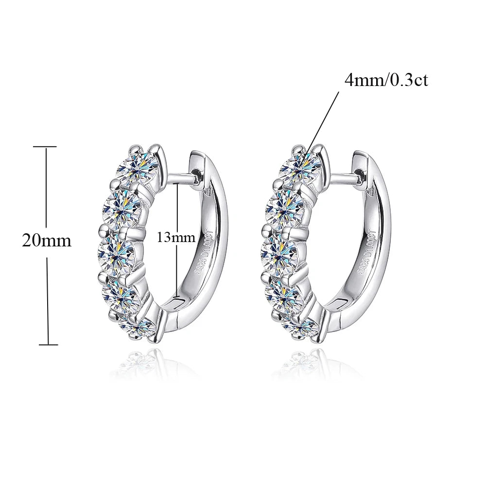 Arracadas de moissanita negra