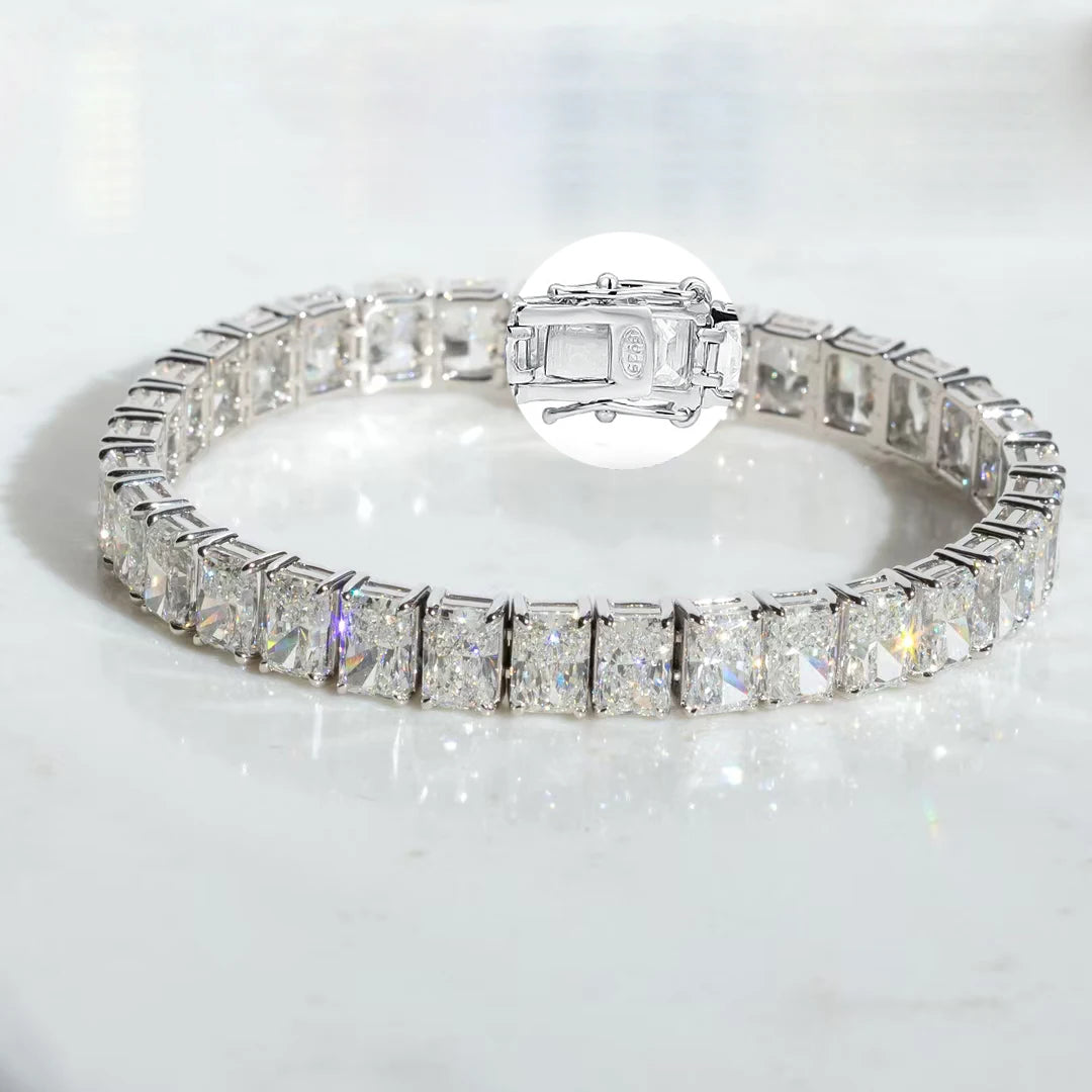 Pulsera de moissanita 3×5 mm corte brillante