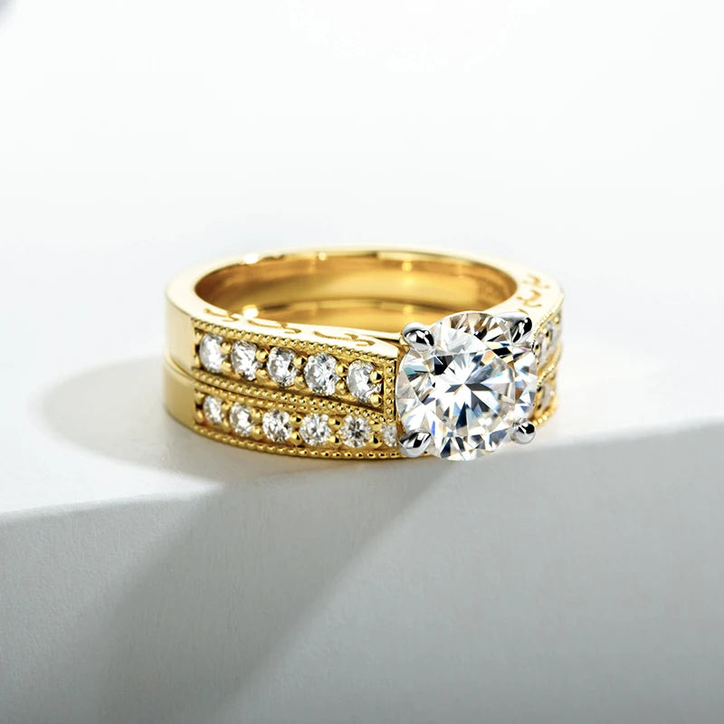 Anillo de compromiso moissanita de 2 quilates