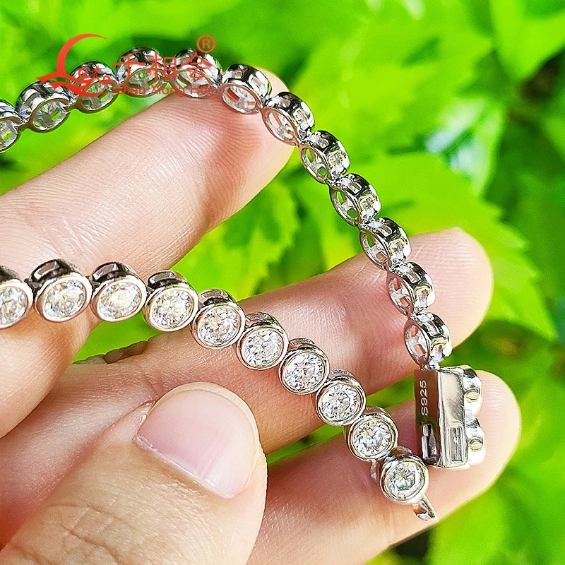 Pulsera burbuja de moissanita 3/4mm