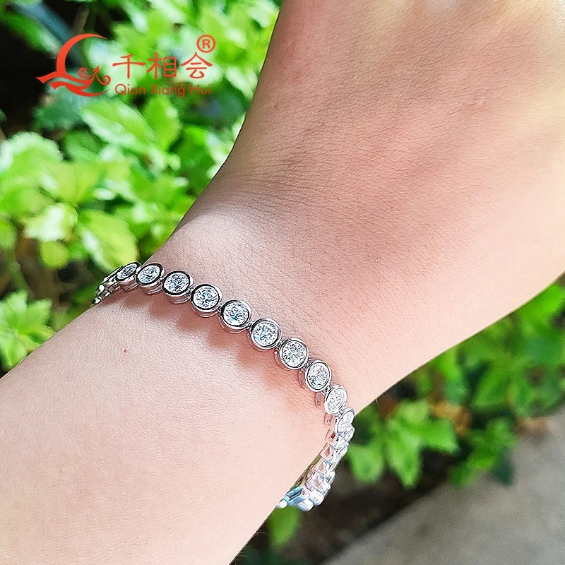 Pulsera burbuja de moissanita 3/4mm