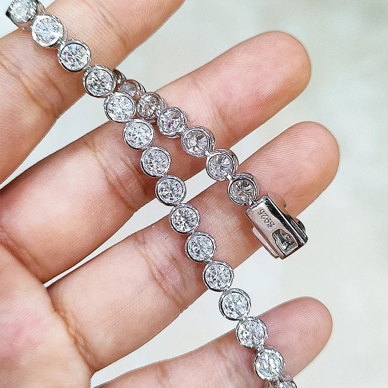 Pulsera burbuja de moissanita 3/4mm