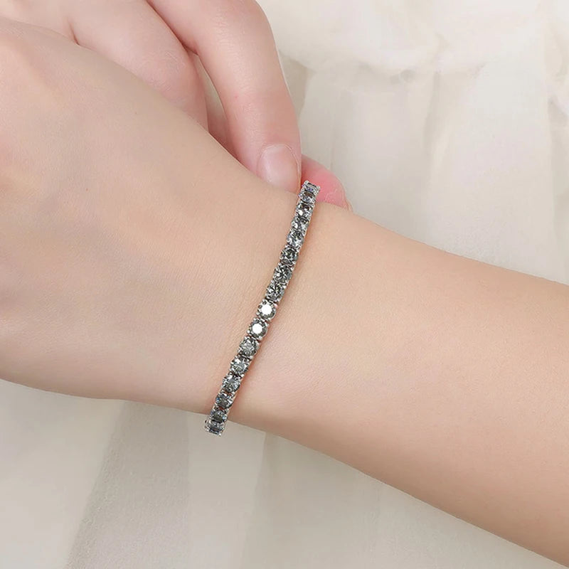 Pulsera tenis de moissanita gris