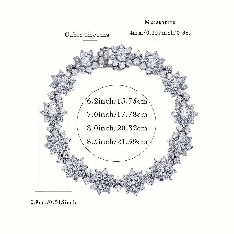 Pulsera de moissanita Metis D Color VVS1, brazalete de girasol