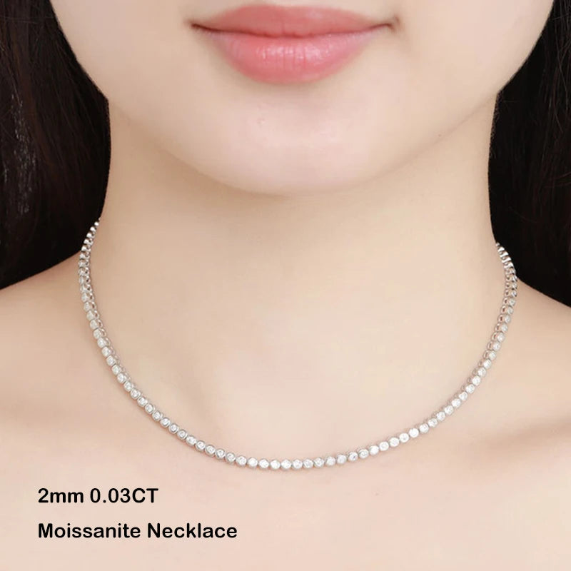 Cadena burbuja de moissanita 0.1ct de 3mm