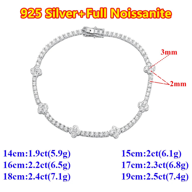 Pulseras de moissanita Unisex