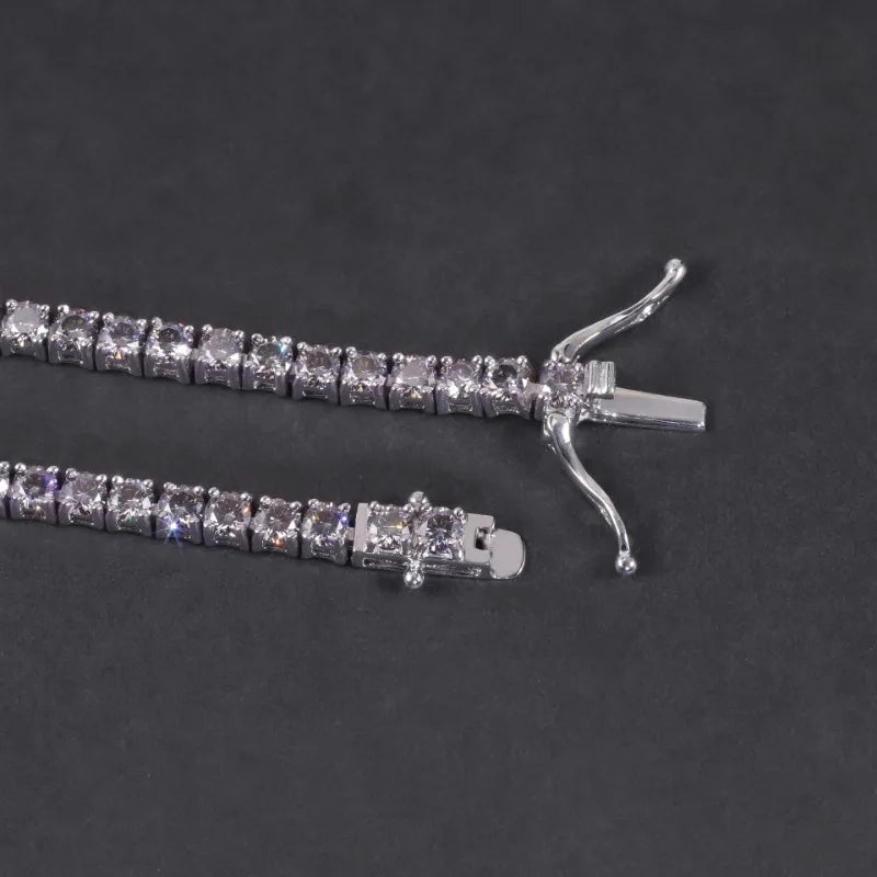 Pulsera de tenis de moissanita gris