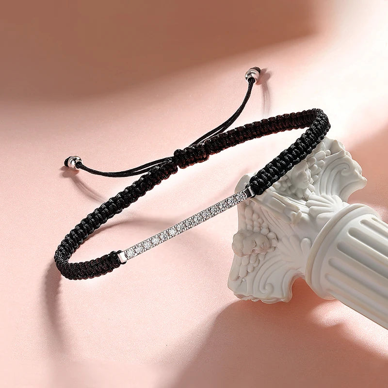 Pulseras de moissanita trenzada de 2/3 mm