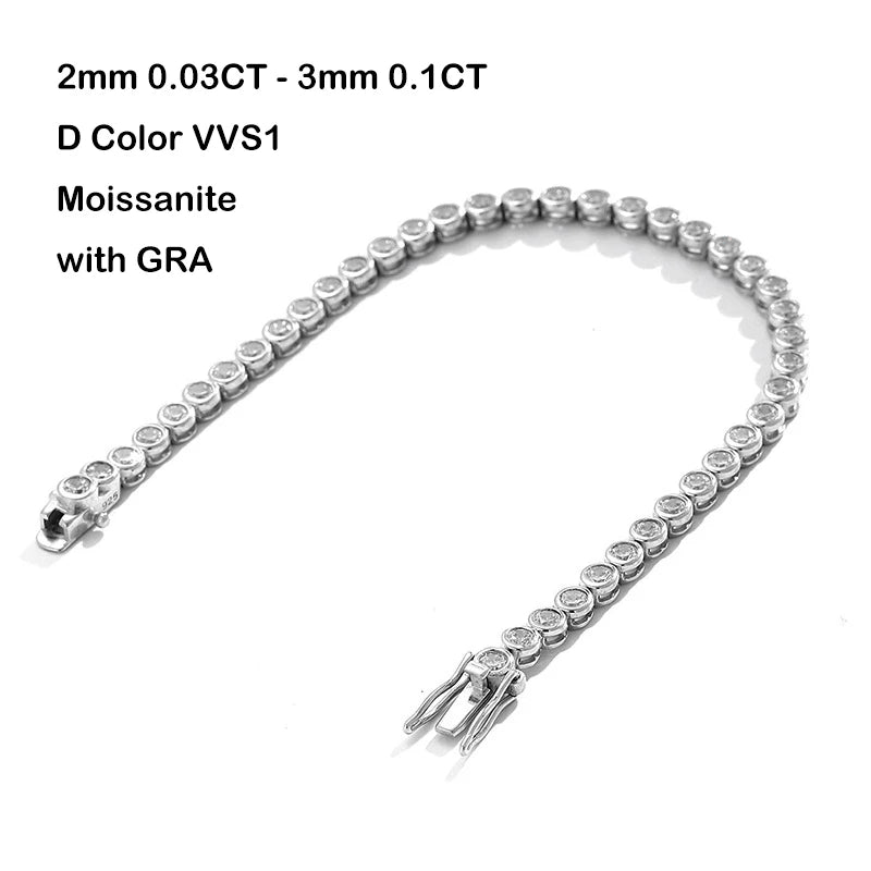 Collar burbuja de moissanita de 2/3 mm