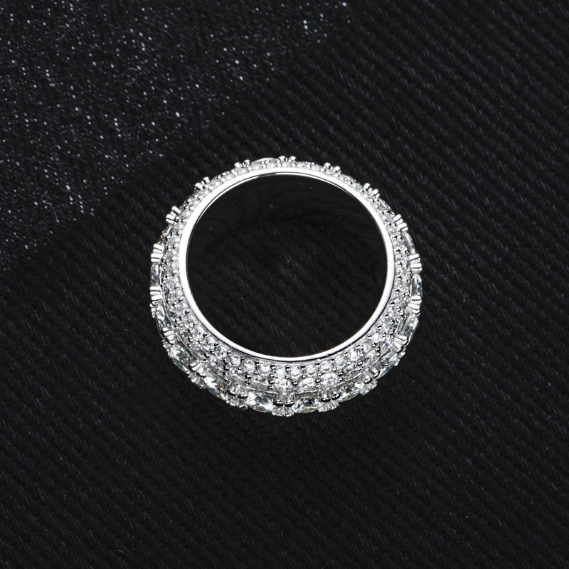 Anillo de diamantes ice out de moissanita, 8.46 quilates