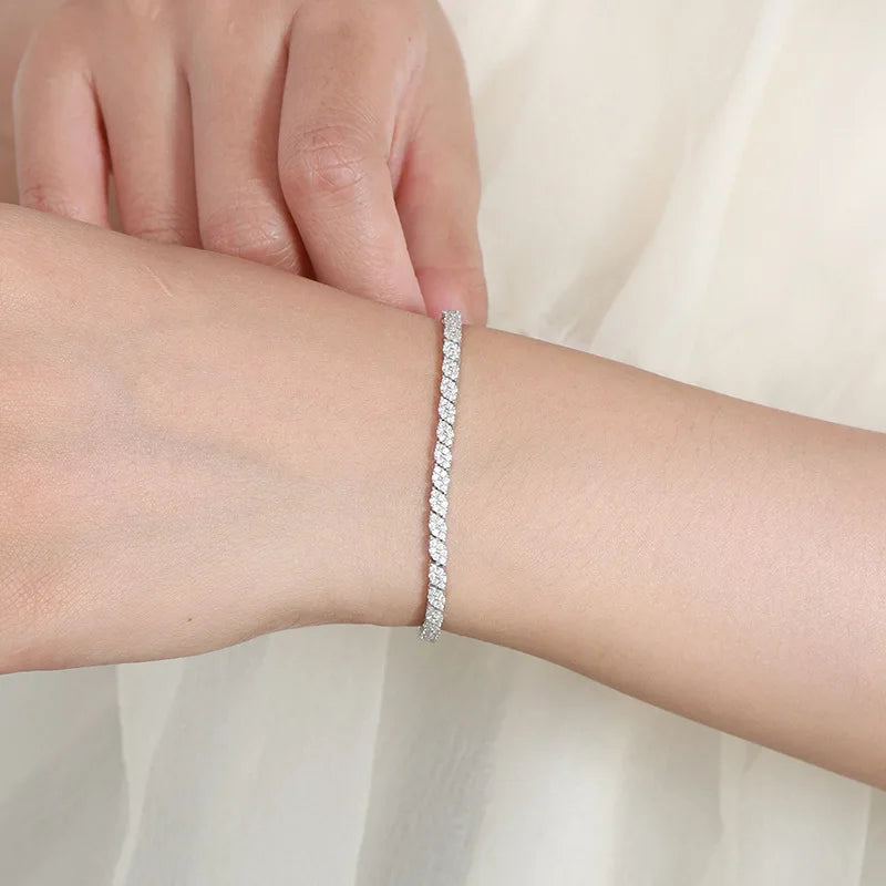 Pulsera de Platino PT950 con moissanita, para mujer