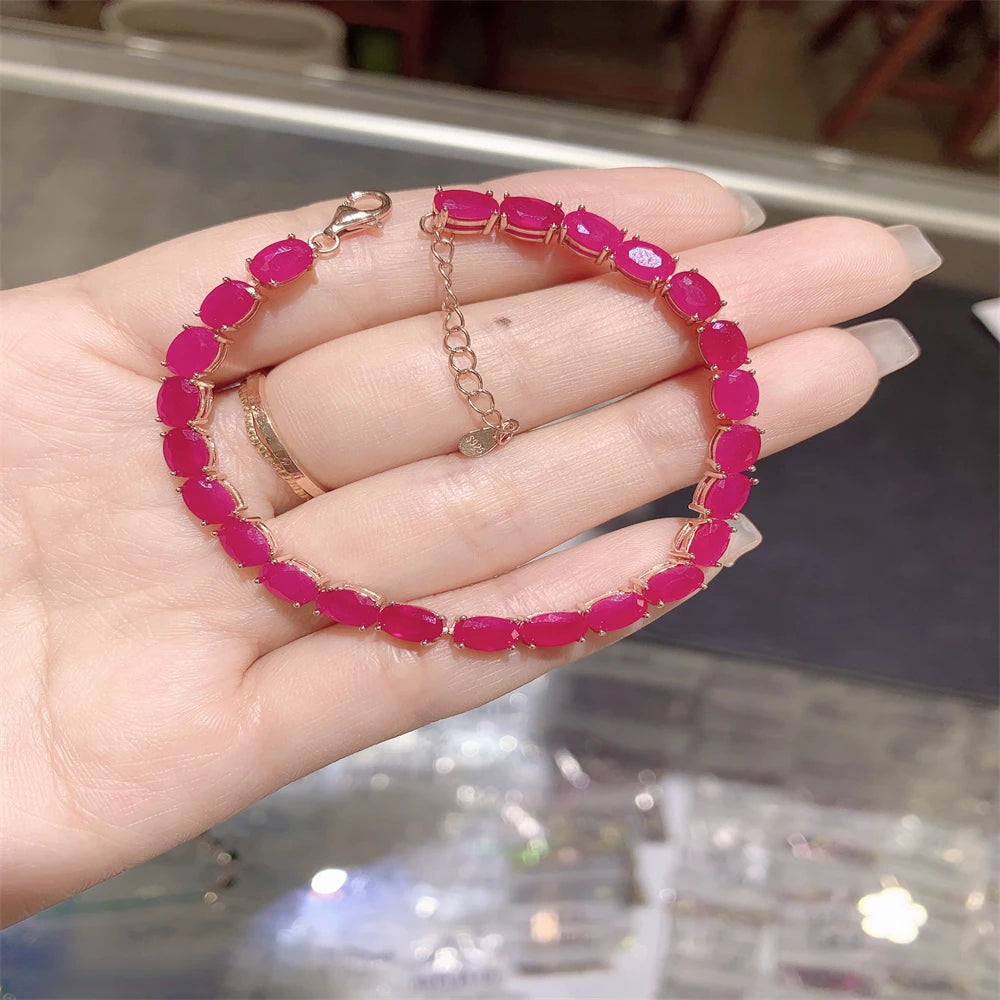 Pulsera con rubí natural
