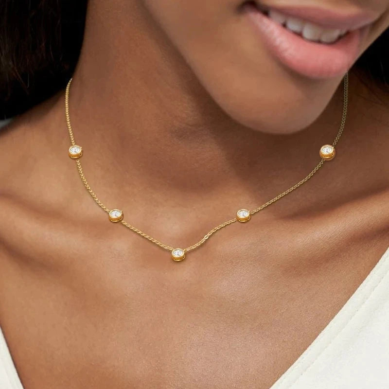 Collar burbuja de moissanita de 5mm