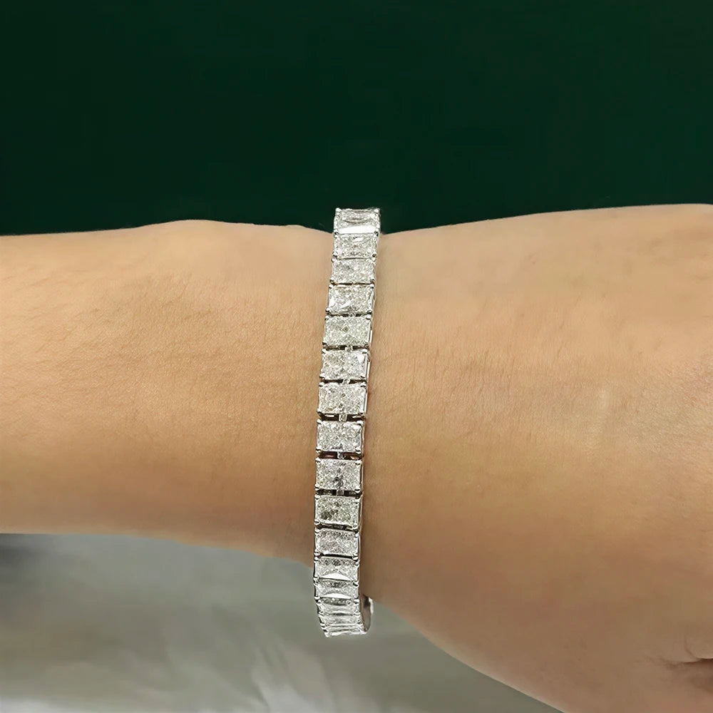 Pulsera de moissanita 3×5 mm corte brillante