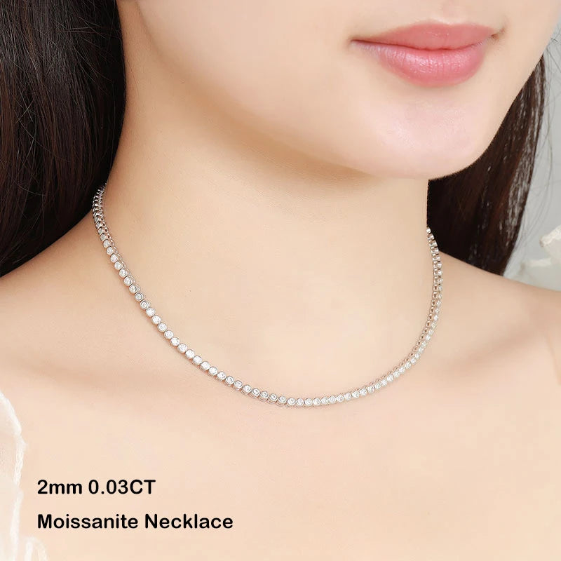 Cadena burbuja de moissanita 0.1ct de 3mm