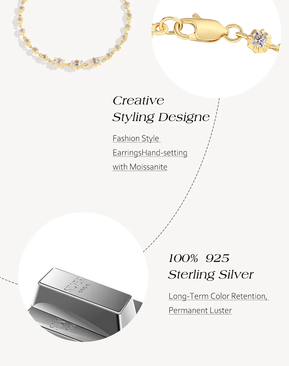 Pulsera de moissanita corte octagonal