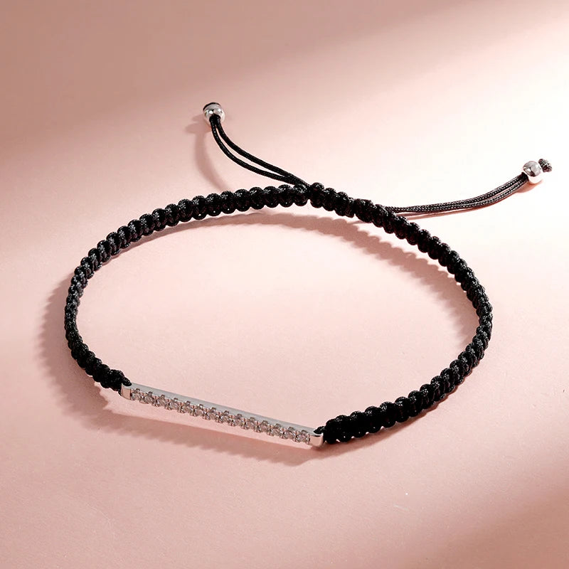Pulseras de moissanita trenzada de 2/3 mm