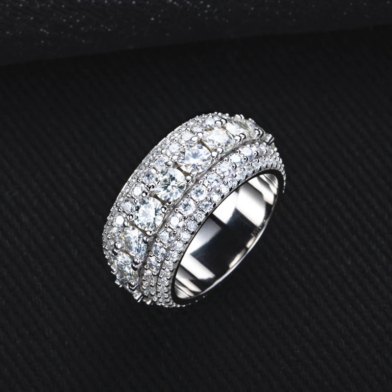 Anillo de diamantes ice out de moissanita, 8.46 quilates