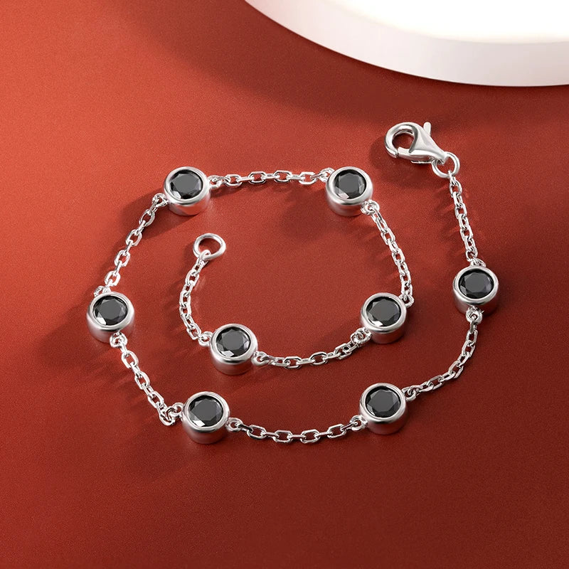 Pulsera tenis de moissanita diseño burbuja