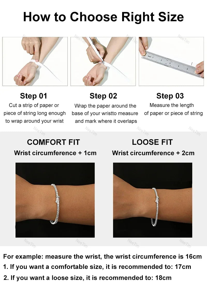 Pulsera tennis de moissanita gris