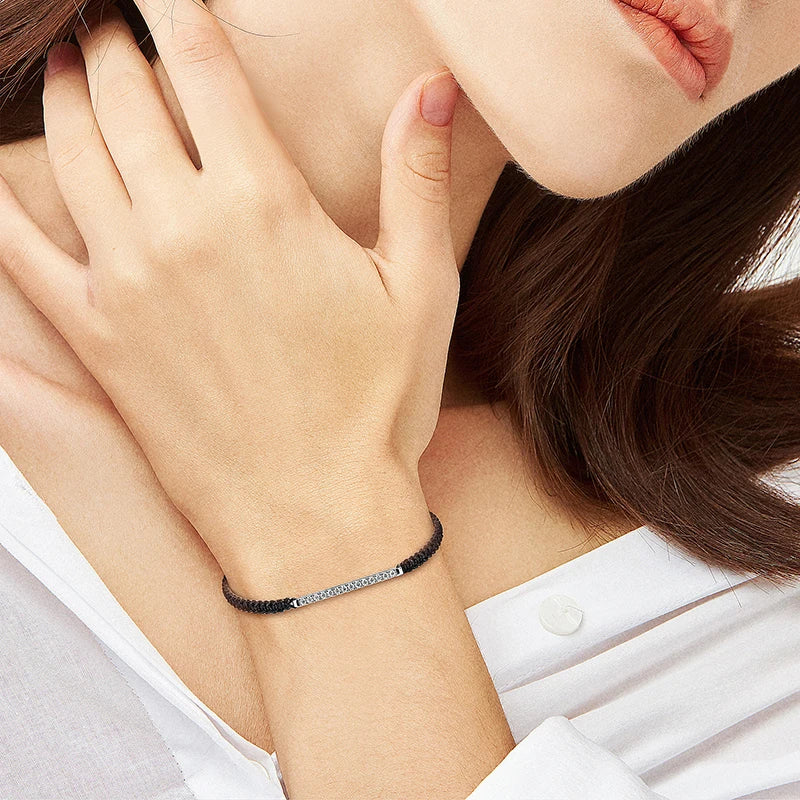 Pulseras de moissanita trenzada de 2/3 mm