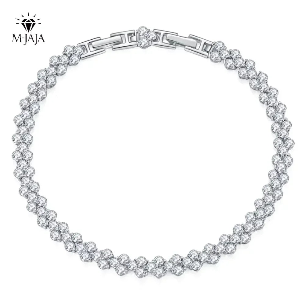 Pulsera de tenis de moissanita triple de 17cm