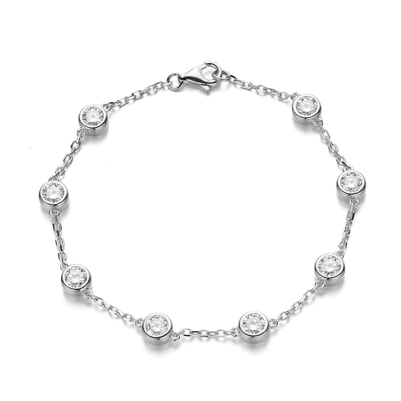 Pulsera tenis de moissanita diseño burbuja