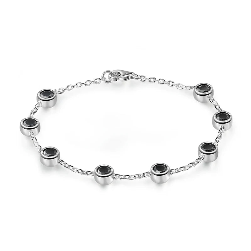 Pulsera tenis de moissanita diseño burbuja